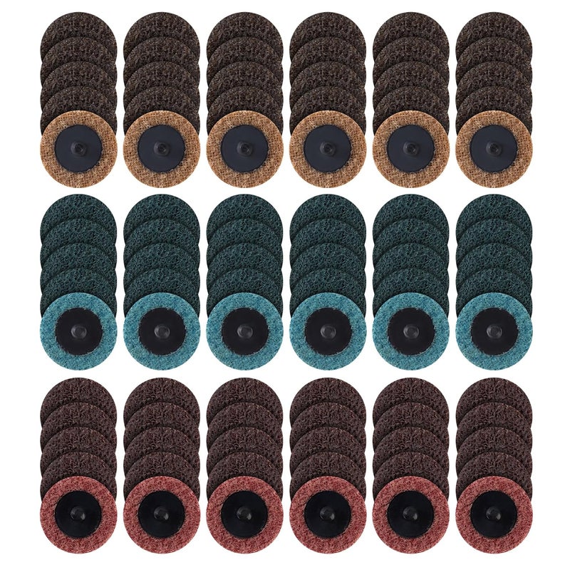 Shawya 90PCS 2 inch Quick Change Sanding Discs Assorted Surface Conditioning Discs 1/4" Roll Lock Holder Die Grinder Sanding Disc for Surface Strip Grind Polish Burr Finish-Fine Medium Coarse Set - Image 1